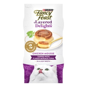 Fancy Feast Layered Delights Chicken Mousse with Flaked Skipjack Tuna
