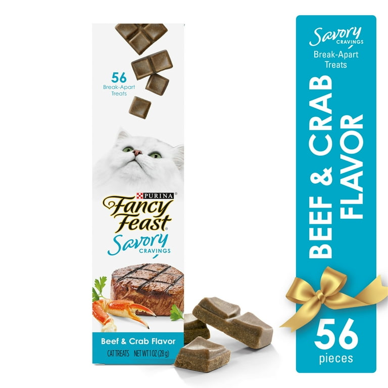 Fancy Feast Limited Ingredient Cat Treats Savory Cravings Beef Crab Flavor 1 oz. Box Walmart