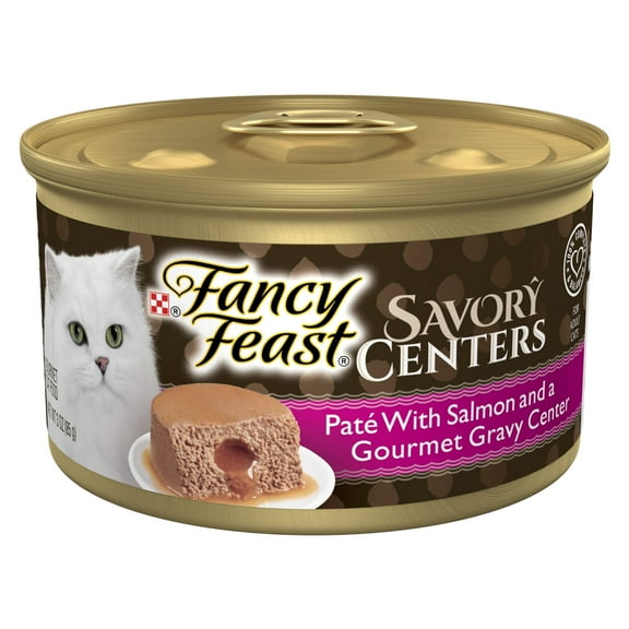 Purina Fancy Feast Savory Centers With Salmon Wet Cat Food Pate with Gourmet Gravy Center