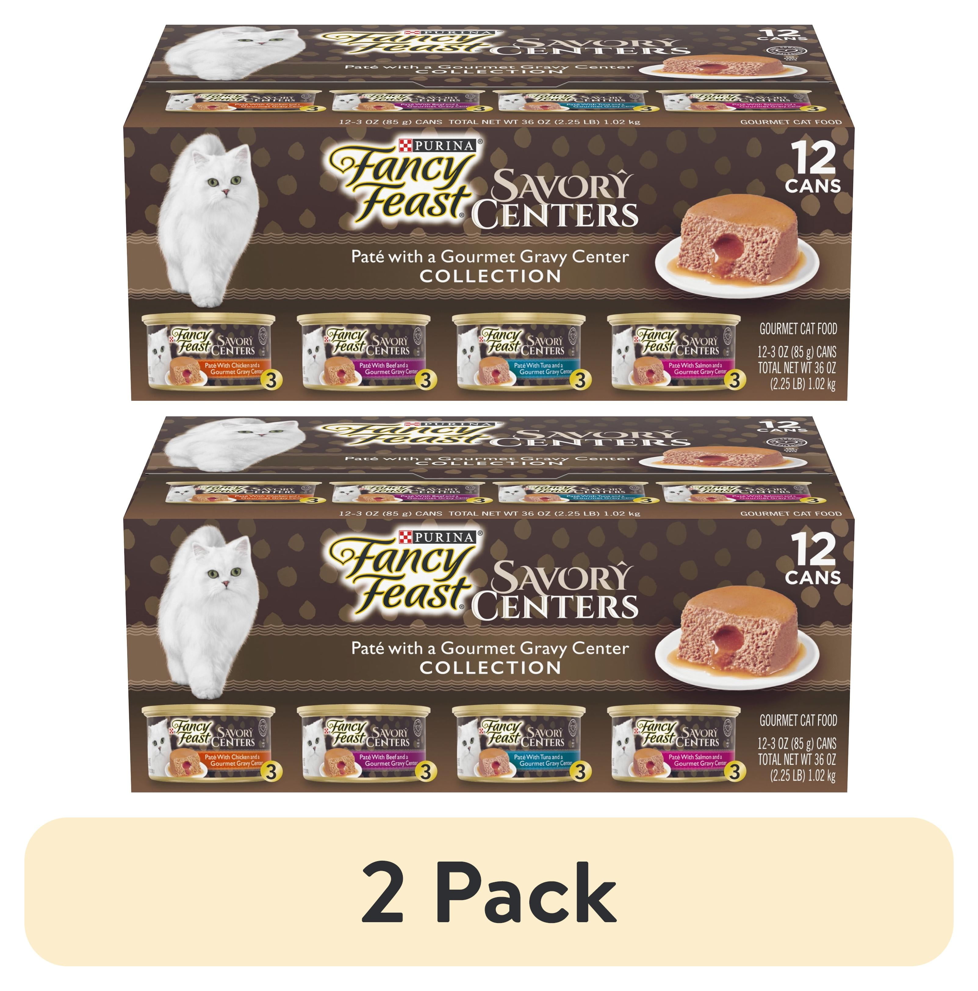 2 pack Purina Fancy Feast Savory Centers Pate Wet Cat Food Gravy Center Collection 3 oz Cans 12 Pack Walmart