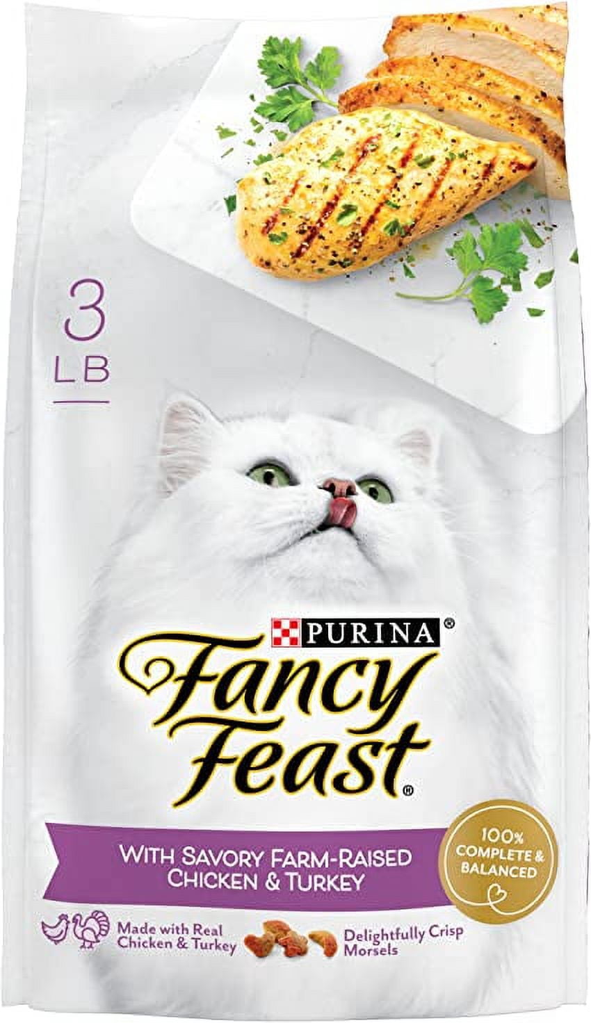 Purina Fancy Feast Gourmet Dry Cat Food Savory Chicken & Turkey 3