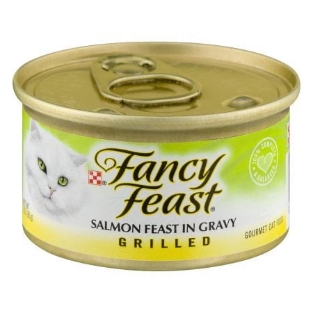Fancy Feast Salmon Feast in Gravy Grilled Gourmet Cat Food (Pack of 36)