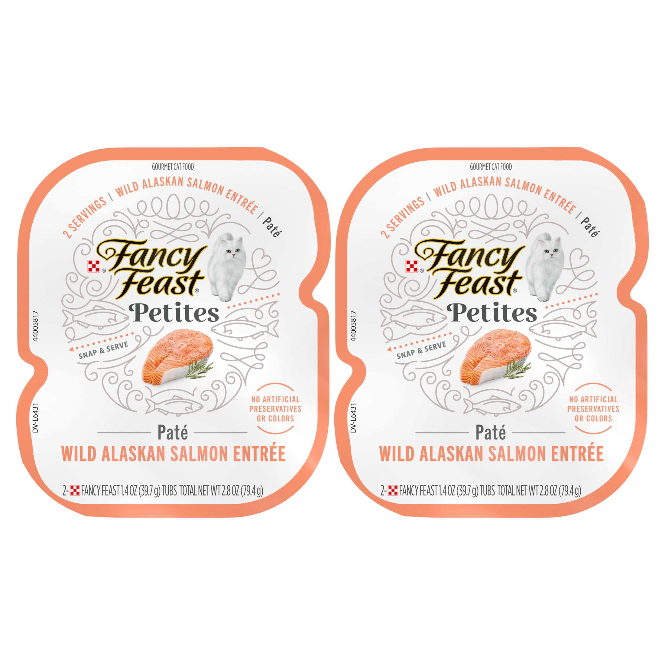 Purina Fancy Feast Petites Pate Kitten Food, Wet Cat Food, Wild Alaskan Salmon, 1.4 Oz Tub (12 Pack