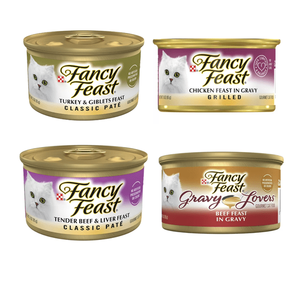 Fancy Feast Seafood & Chicken Wet Cat Food Variety Pack  24 Cans