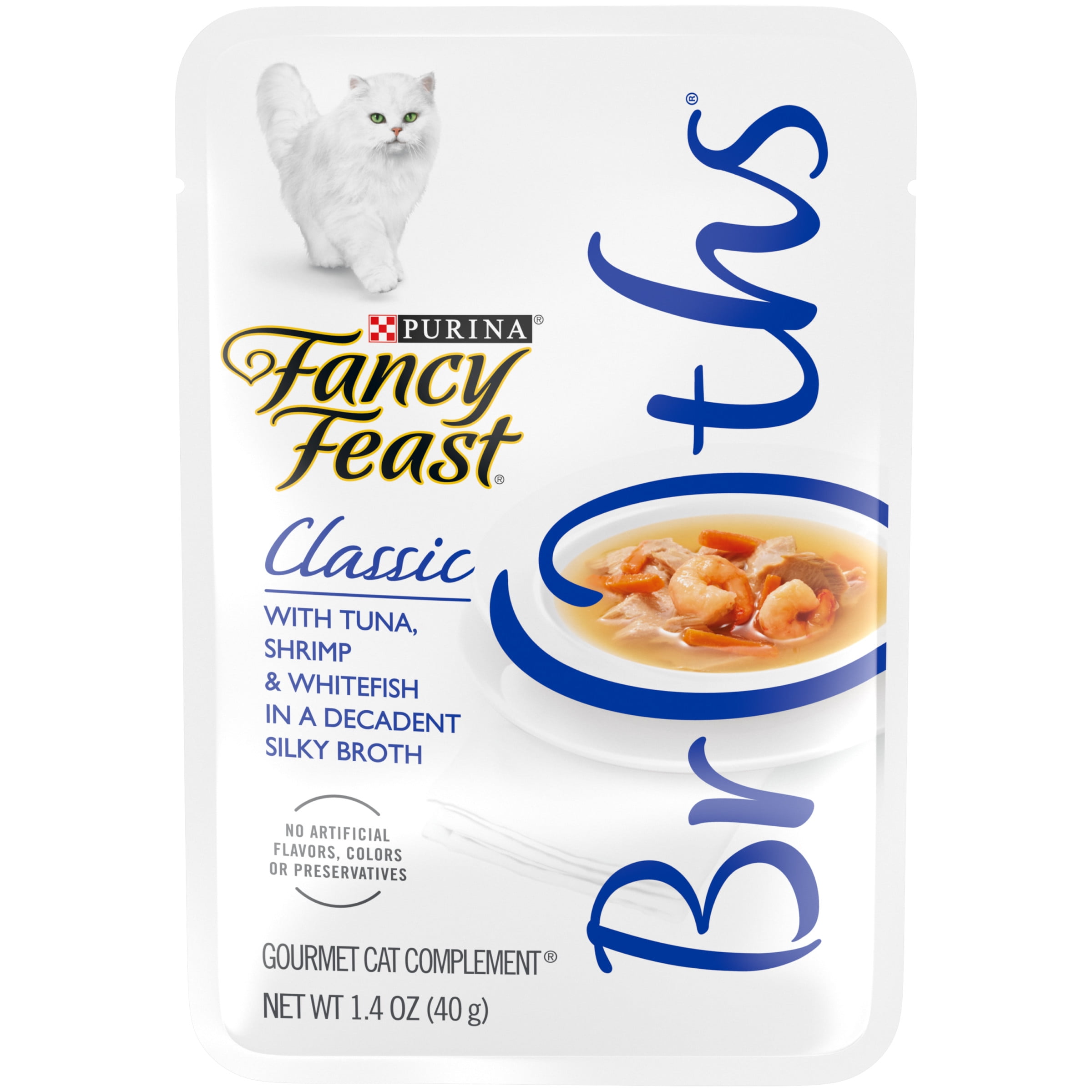 (8 pack) Fancy Feast Limited Ingredient Wet Cat Food Complement, Broths