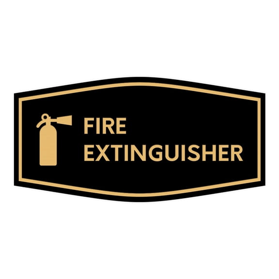 Fancy Fire Extinguisher Sign (Black /Gold) - Small