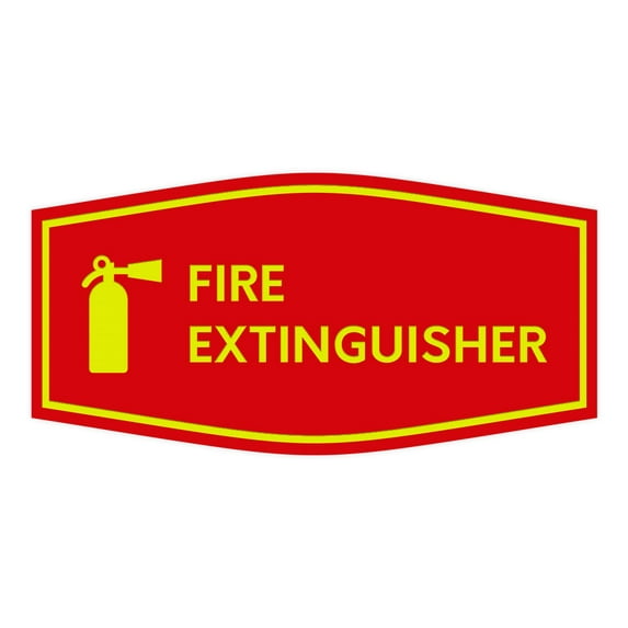 Fancy Fire Extinguisher Sign (Red/Yellow) - Large