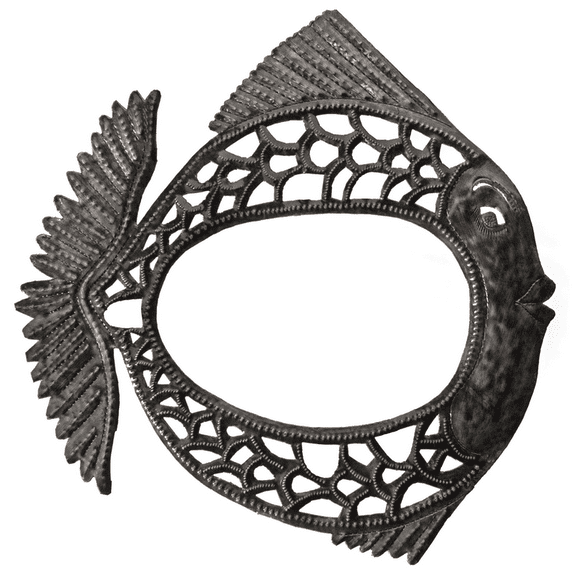 Fancy Fish Mirror Recycled Steel
