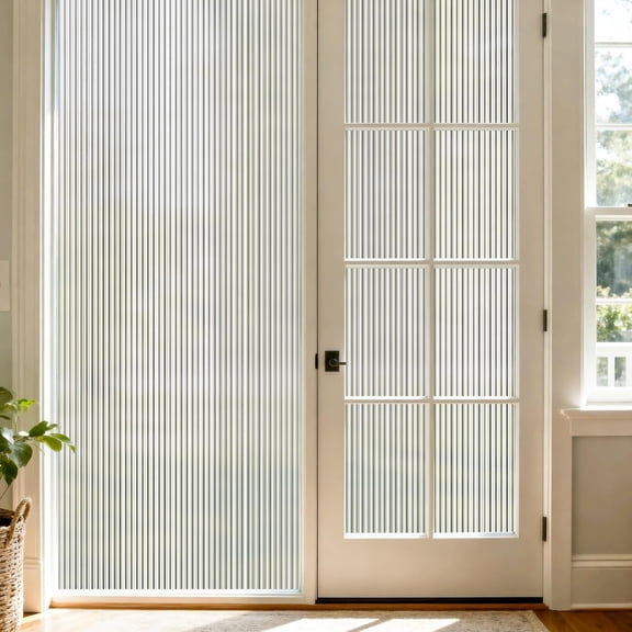 Fancy-Fix Frosted Glass Window Privacy Film Anti-UV,Embossed White,17.5"x78.7"