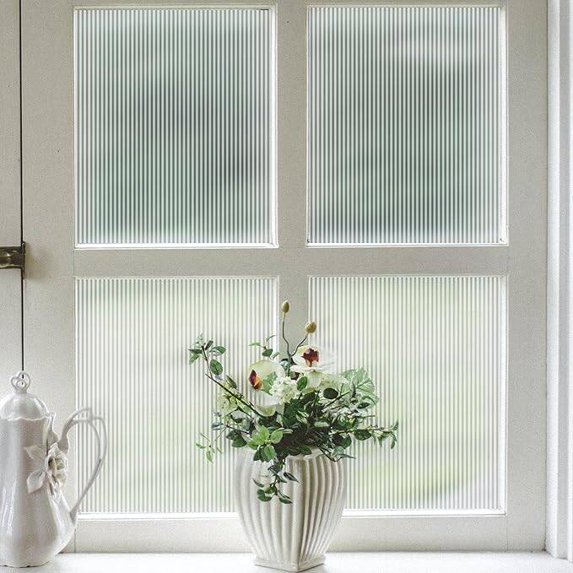 Fancy-Fix Glass Window Film,Privacy Window Film Non-Adhesive Window Privacy Film Sun Blocking Window Films Heat Control UV Blocking for Home, 23.6" x 78.7"