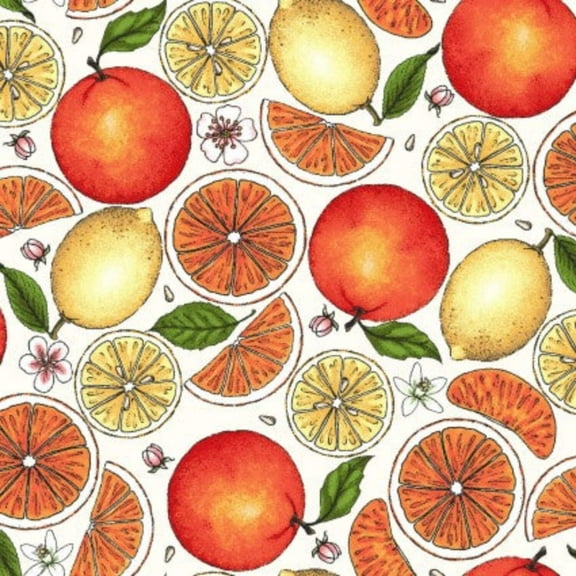 Fancy Fruit Citrus Cotton Fabric