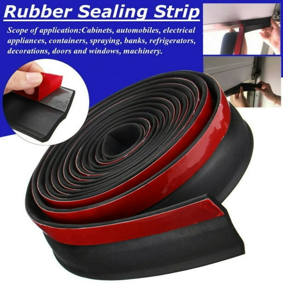 Fancy Garage Door Threshold Seal Strip, Bottom Weather Stripping Replacement Rubber Waterproof 78.74Iinch Length Black