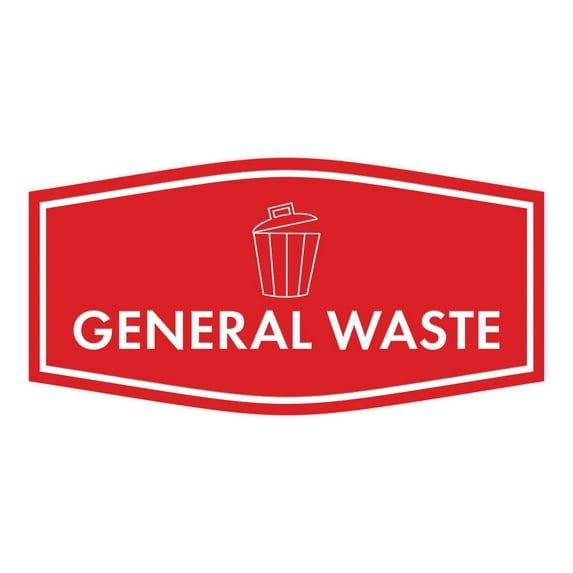 Fancy General Waste Sign (Red) - Medium