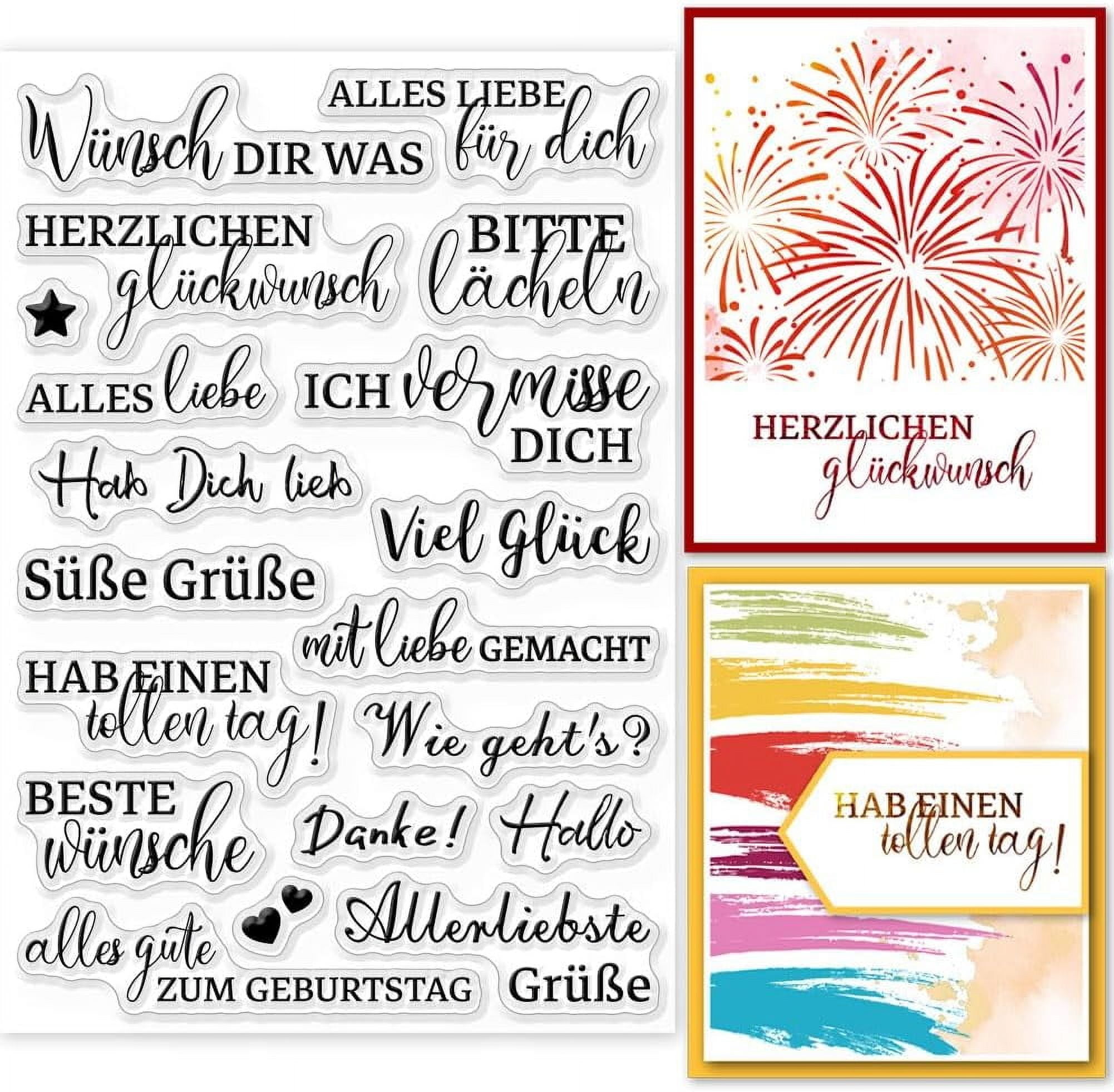 Fancy Handwriting Sayings German Clear Stamps for DIY Scrapbooking ...