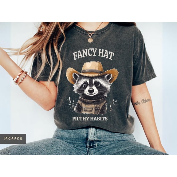 Fancy Hat, Filthy Habits Shirt, Retro Opossum Shirt, Shirt, Raccon Tee, s, Saying, F5331 All Size S-5Xl