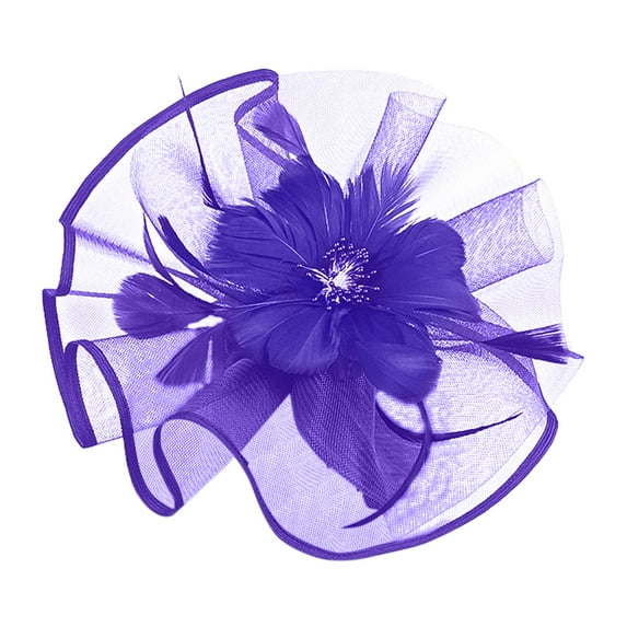 Fancy Hats, Comdrip Women Hat Headwear Church Feather Clip Fascinators Hat Wedding Party Cap for High Tea Hats for Women Purple One Size