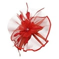 thumbnail image 1 of Fancy Hats, Comdrip Women Hat Headwear Church Feather Clip Fascinators Hat Wedding Party Cap for High Tea Hats for Women Red One Size, 1 of 4