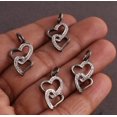 thumbnail image 1 of Fancy Heart Charm Pendant 925 Silver Pave Diamond Findings Pendant For Christmas, 1 of 1