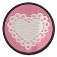 thumbnail image 1 of Fancy Heart Doily Love Valentine's Day Applique Multi-Color Embroidered Hook & Loop Patch - 3.5 Inch Large, 1 of 5