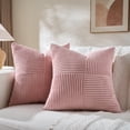 thumbnail image 1 of Fancy Homi 2 Packs Blush Pink Decorative Throw Pillow Covers 22x22 Inch for Living Room Couch Bed Sofa, Rustic Farmhouse Boho Home Decor, Soft Corss Corduroy Patchwork Accent Cushion Case 55x55 cm, 1 of 8