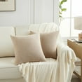thumbnail image 1 of Fancy Homi 2 Pcs Oatmeal Neutral Textured Boucle Decorative Throw Pillow Covers 18x18 Inch for Couch Bed Sofa Bedroom, Aesthetic Modern Boho Home Decor, Soft Square Beige Funny Pillow Case 45 cm, 1 of 7