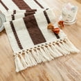 thumbnail image 1 of Fancy Homi Brown Table Runner 72 inches Long Boho Macrame Table Runner for Home Decor, Farmhouse Table Runners with Tassels for Party Bohemian Rustic Bridal Shower Dining Decor 12x72 inches, 1 of 7