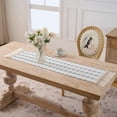 thumbnail image 1 of Fancy Homi Light Blue Boho Cotton Polyester Table Runner 48 inches Long, Farmhouse Macrame Table Runners with Tassels for Home Party Bohemian Rustic Bridal Shower Kitchen Dining Decor 12x48 inches, 1 of 7