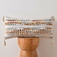 thumbnail image 1 of Fancy Homi Set of 1 Boho Brown Striped Textured Decorative Chenille Throw Pillow Cover 16x32 inch for Couch Bed Sofa, Modern Funky Home Decor, Aesthetic with Tassels Woven Decorative Cushion Case, 1 of 5