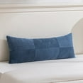 thumbnail image 1 of Fancy Homi Set of 1 Dusty Blue Boho Long Lumbar Body Decorative Throw Pillow Cover 14x36 inch for Bed Couch Bedroom Bench, Soft Patchwork Corduroy Textured Pillow Case, Rustic Farmhouse Room Decor, 1 of 7