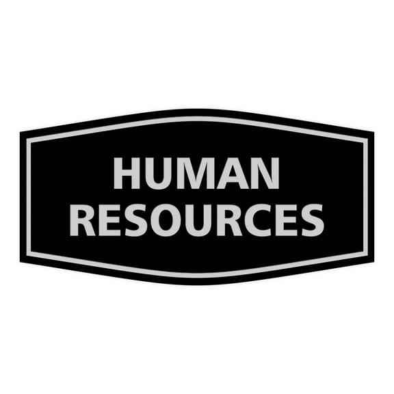 Fancy Human Resources Sign (Black / Silver) - Small