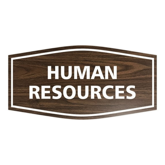 Fancy Human Resources Sign (Walnut) - Small