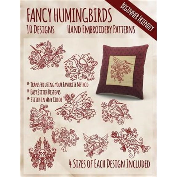 Fancy Hummingbirds Hand Embroidery Patterns (Paperback)