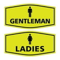 thumbnail image 1 of Fancy Ladies and Gentlemen Sign Set, 2-Pack (Yellow / Black) - Small, 1 of 1