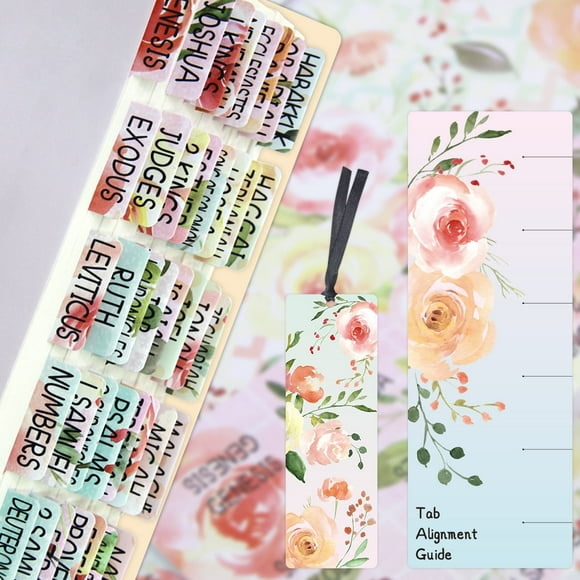 Fancy Land Self-Adhesive Decorative Preprinted Index Tabs, Laminated Matte Film, with 24 Blank Tabs, Multicolor, 90 Count, 90 Pack