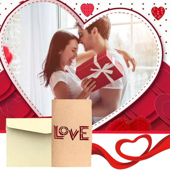 Fancy Land Valentines Cards with Envelopes 1 PC Valentines Day Cards Bulk Kraft Romantic Die Cut Design