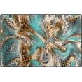 thumbnail image 1 of Fancy Leopard Aqua Area Rugs Colorful Large Non-Slip Floor Mat Decorative Carpets Doormat for Kitchen Living Dining Dorm Playing Room Bedroom 31 x 20inch, 1 of 7