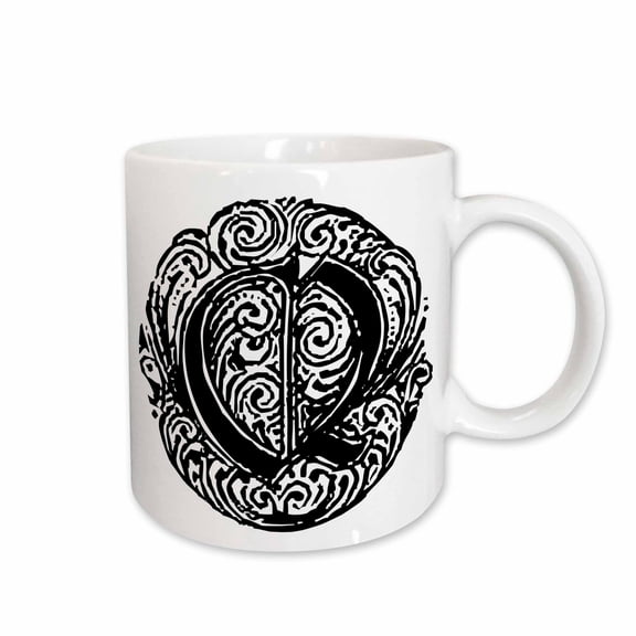 3drose, Fancy Letter Q, 11oz Mug