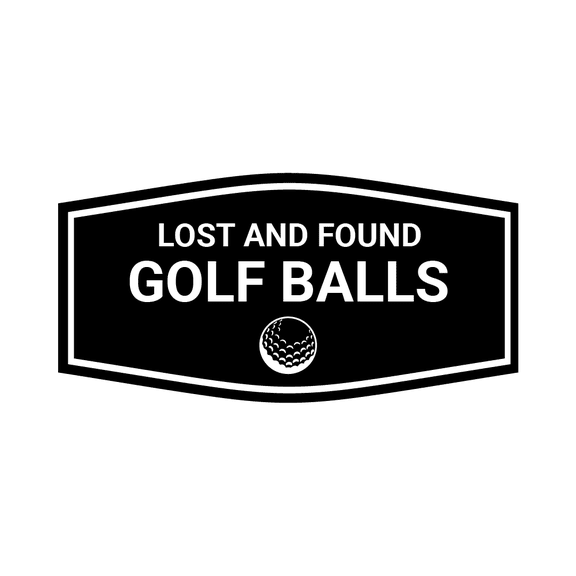 Fancy Lost And Found Golf Balls Sign (Black) - Large