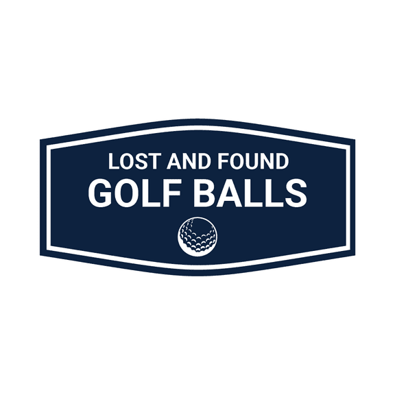 Fancy Lost And Found Golf Balls Sign (Navy Blue / White) - Large