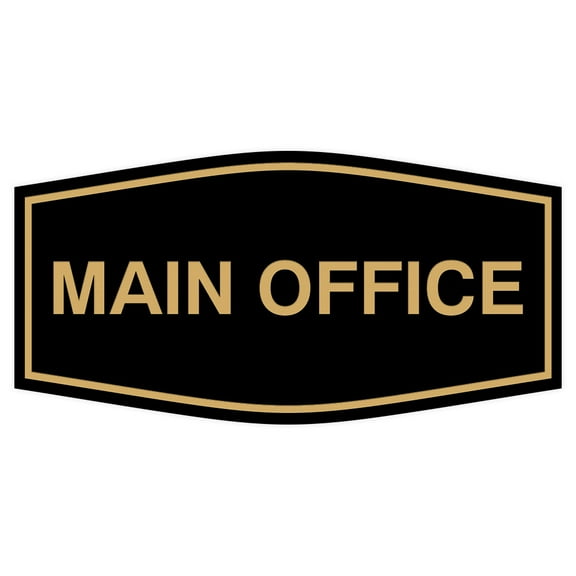 Fancy Main Office Sign (Black/Gold) - Large