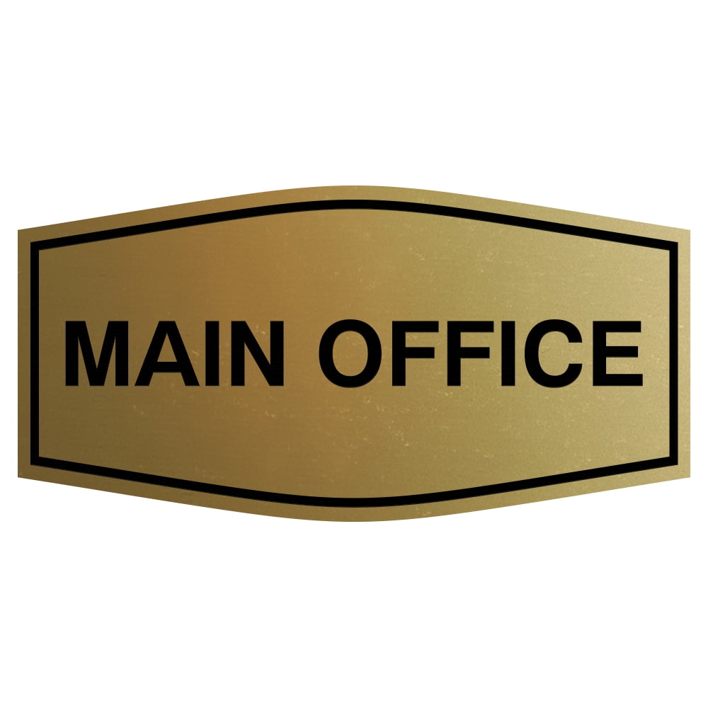 Fancy Main Office Sign (Brushed Gold) - Large 9 x 4.5" - Walmart.com