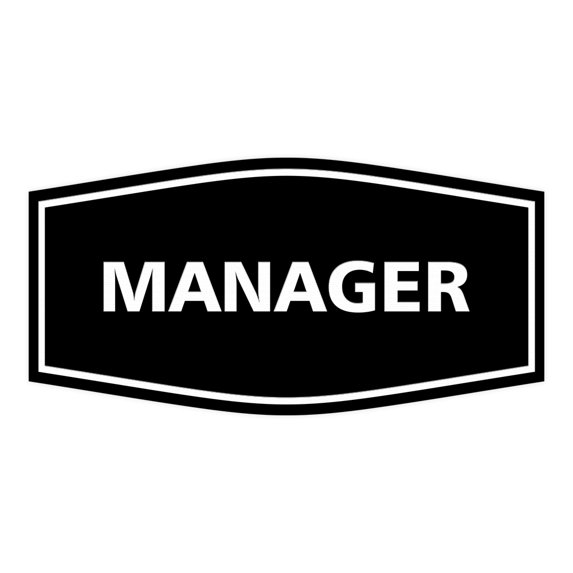 Fancy Manager Sign (Black) - Medium