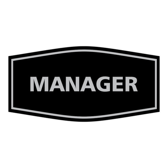 Fancy Manager Sign (Black/Silver) - Small