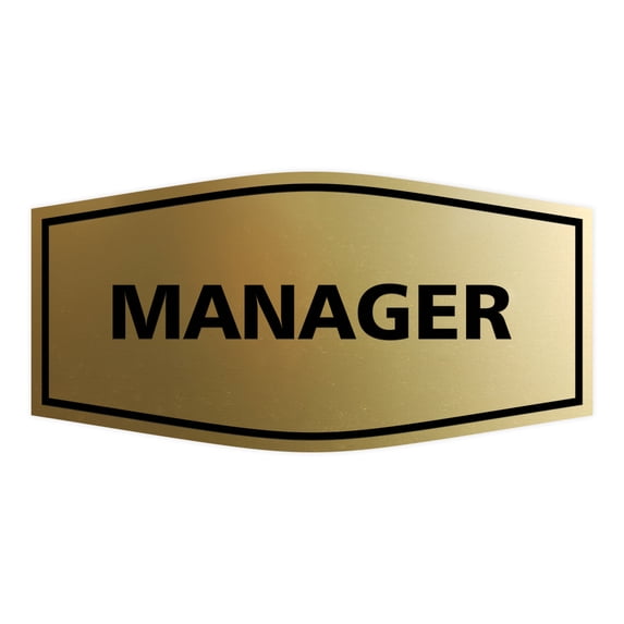 Fancy Manager Sign (Brushed Gold) - Large
