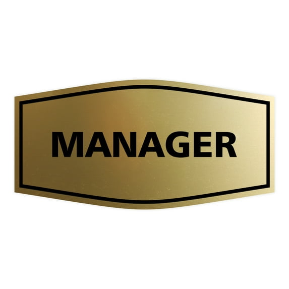 Fancy Manager Sign (Brushed Gold) - Small
