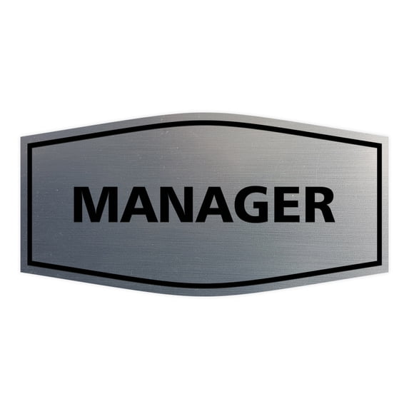 Fancy Manager Sign (Brushed Silver) - Small