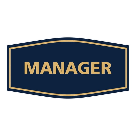 Fancy Manager Sign (Navy Blue/Gold) - Large