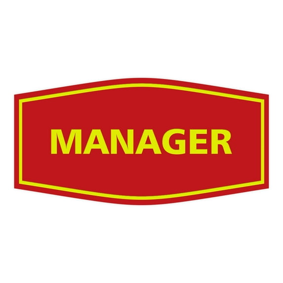 Fancy Manager Sign (Red/Yellow) - Large