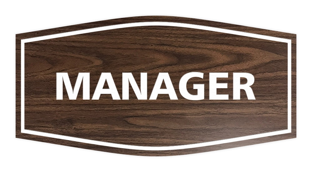 Fancy Manager Sign (Walnut) - Large - Walmart.com