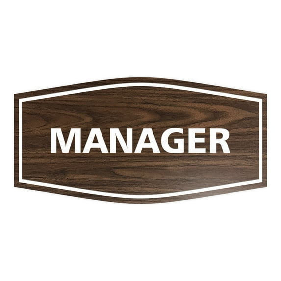 Fancy Manager Sign (Walnut) - Large